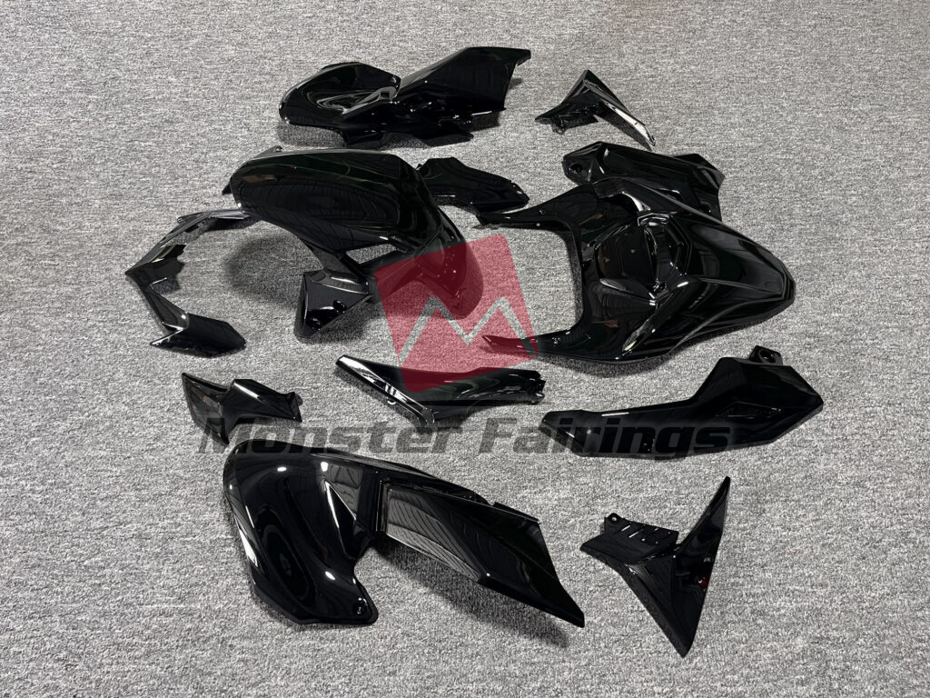 2020 - 2024 Kawasaki Z900 Gloss Black Plain fairing set - ABS injection, custom painted by Monster Fairings