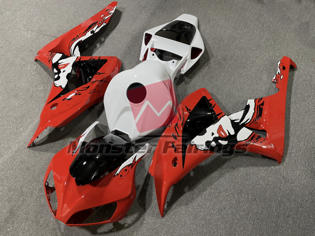 Honda CBR1000RR custom ABS fairings 2006 - 2007 in Red Leyla Design - durable replacement kit, Monster Fairings