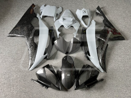 Yamaha R6 2008-2016 Gloss Nardo Gray with Forged & Carbon Fiber Style ABS Fairings | Monster Fairings