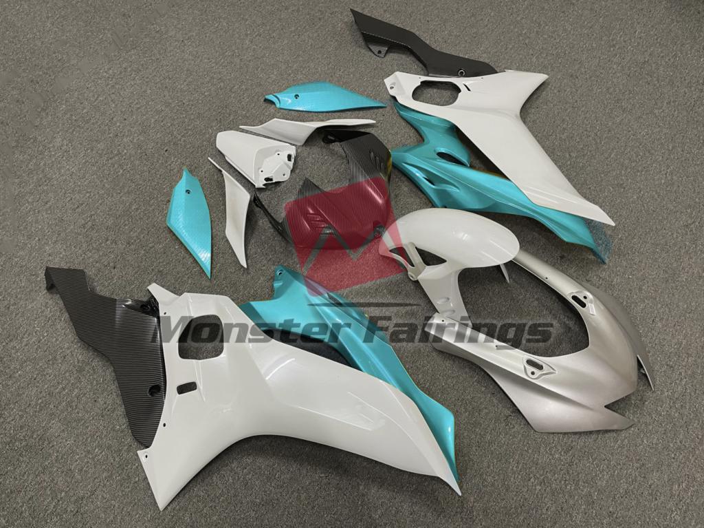 Silver White Light Blue ABS fairings for Yamaha R6 2017 - 2022 - premium OEM fit kit by Monster Fairings