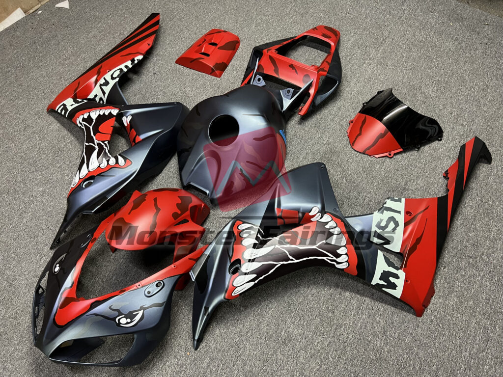 Honda CBR1000RR custom ABS fairings 2006 - 2007 in Monster Red - durable replacement kit, Monster Fairings