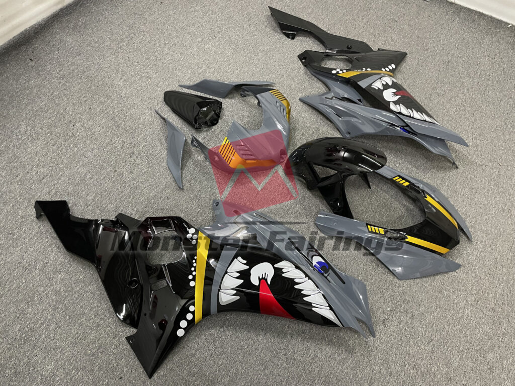 Special Nardo Shark with Gold ABS fairings for Yamaha R6 2017 - 2022 - premium OEM fit kit by Monster Fairings
