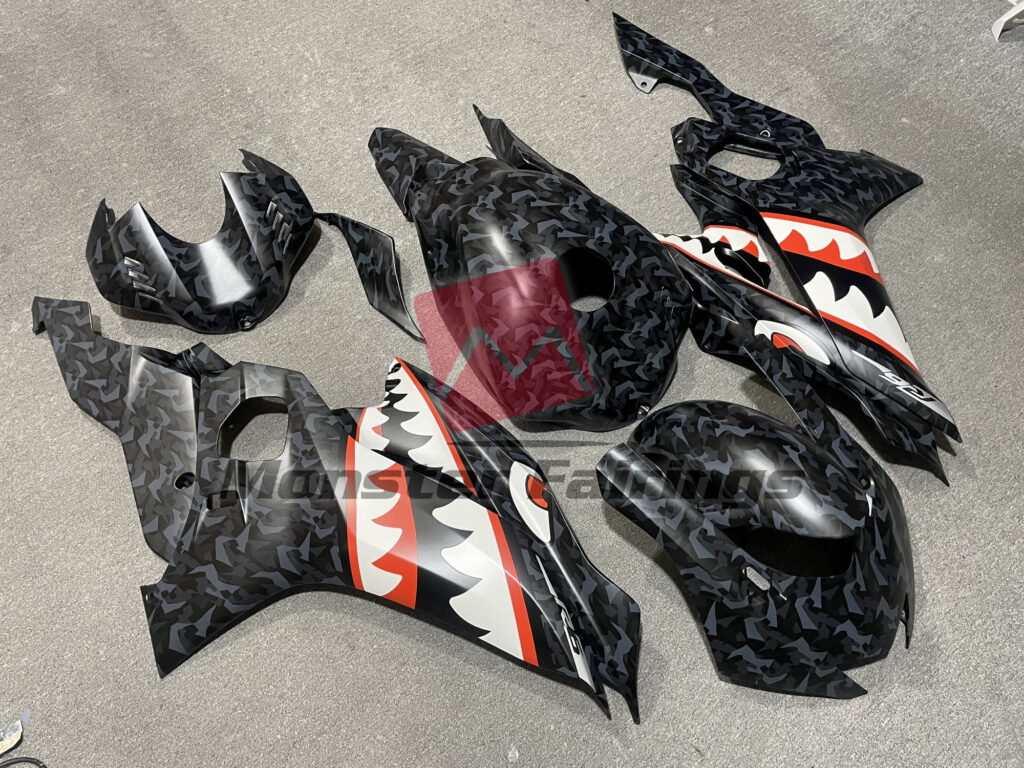Dark Urban Camo Shark ABS fairings for Yamaha R6 2017 - 2022 - premium OEM fit kit by Monster Fairings