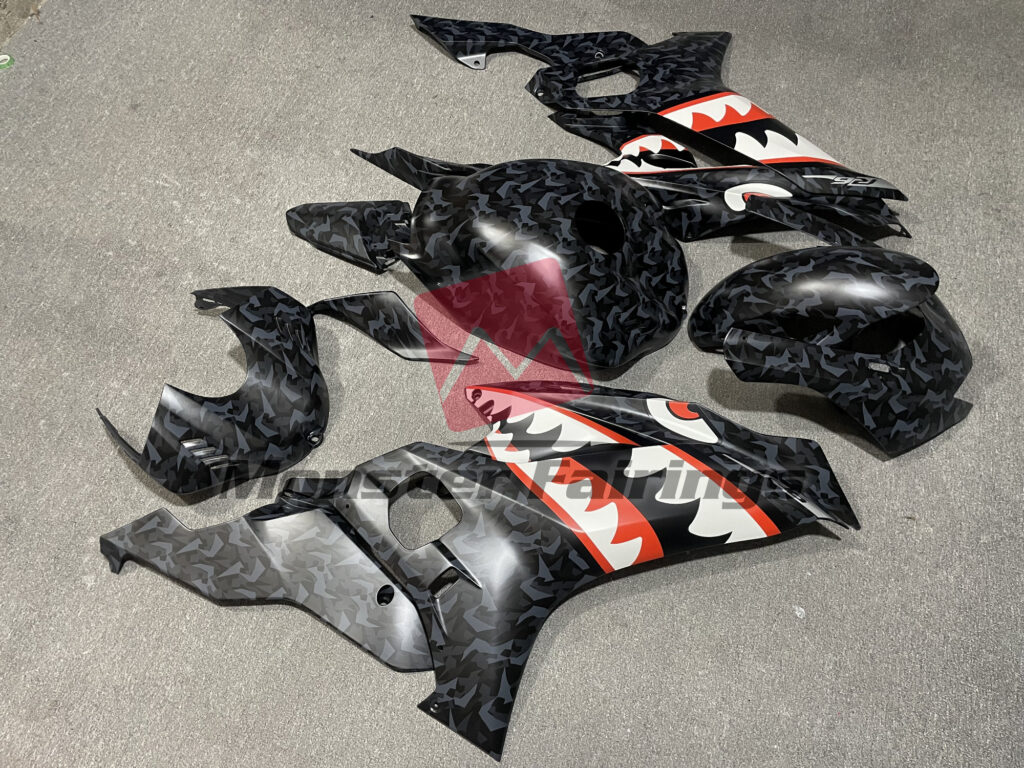 2017 - 2022 Yamaha R6 Dark Urban Camo Shark fairing set - ABS injection, custom painted by Monster Fairings