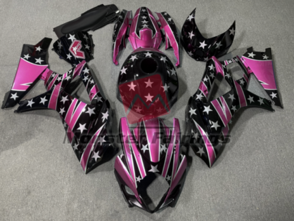 Suzuki GSXR 1000 2007 - 2008 Gloss Pink with Star ABS fairings - custom motorcycle bodywork kit by Monster Fairings