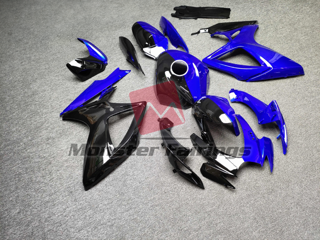 Gloss Half Blue & Black ABS fairings for Suzuki GSXR 600 - 750 2006 - 2007 - premium OEM fit kit by Monster Fairings