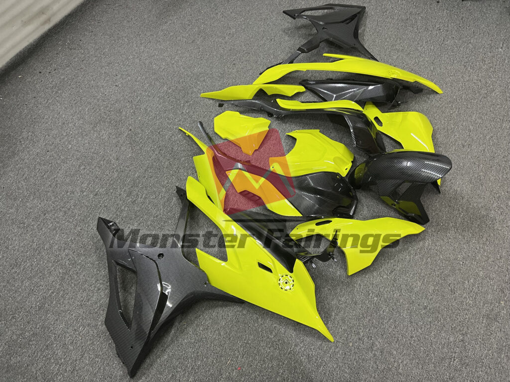 Yellow Carbon Fiber Style ABS fairings for BMW S1000RR 2019 - 2022 - premium OEM fit kit by Monster Fairings
