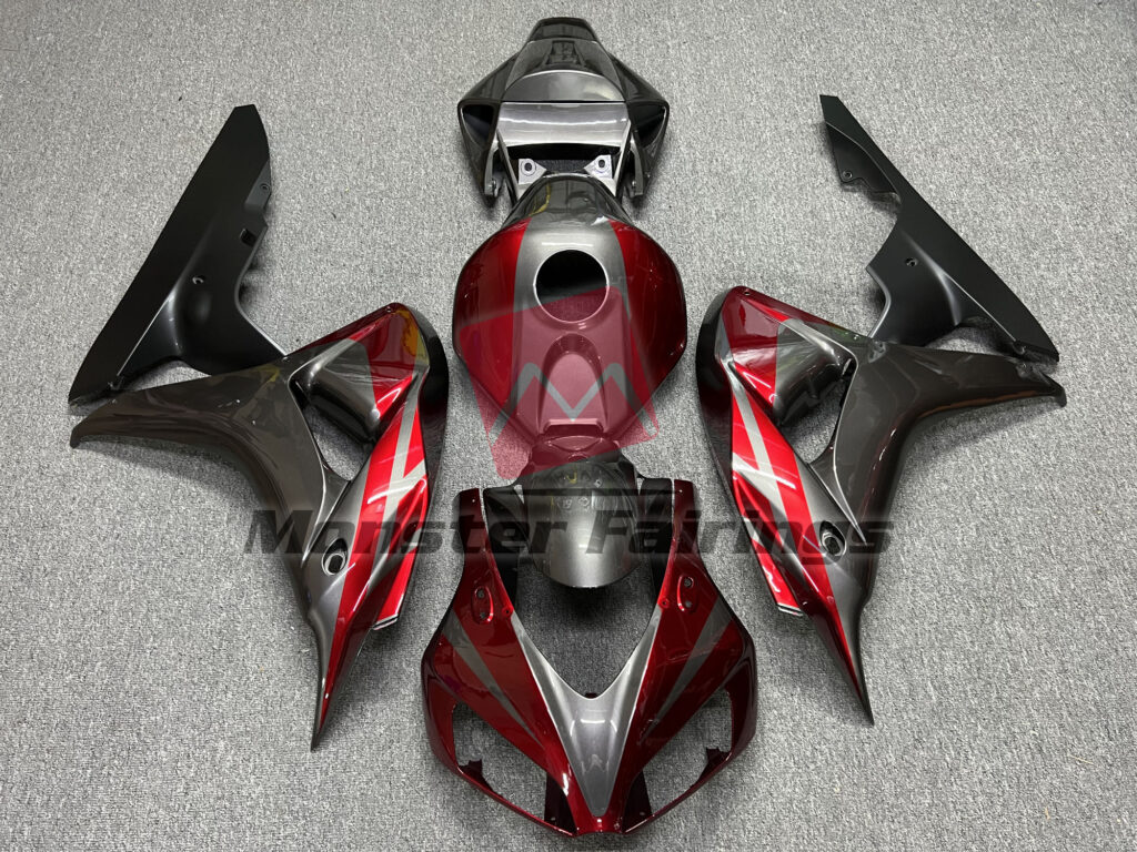 Honda CBR1000RR 2006 - 2007 Dark Grey and Red ABS fairings - custom motorcycle bodywork kit by Monster Fairings
