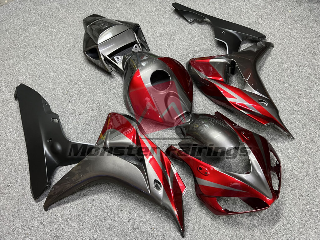 Dark Grey and Red ABS fairings for Honda CBR1000RR 2006 - 2007 - premium OEM fit kit by Monster Fairings