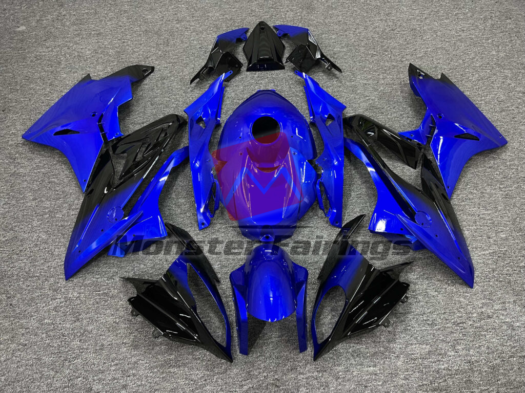 BMW S1000RR 2017 - 2018 Gloss Deep Blue & Black ABS fairings - custom motorcycle bodywork kit by Monster Fairings