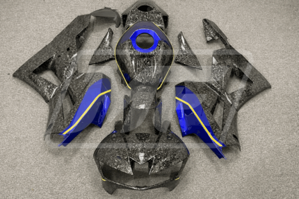 Honda CBR600RR 2013-2026 Gloss Forged Carbon Fiber with Blue ABS Fairings | Monster Fairings