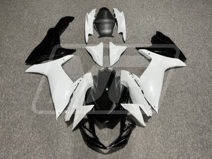 Suzuki GSXR 600-750 2011-2025 Glossy Black and White ABS Fairings | Monster Fairings