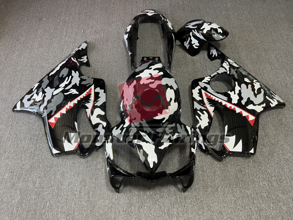 Honda CBR600 F4i 2004 - 2007 Camo Shark ABS fairings - custom motorcycle bodywork kit by Monster Fairings