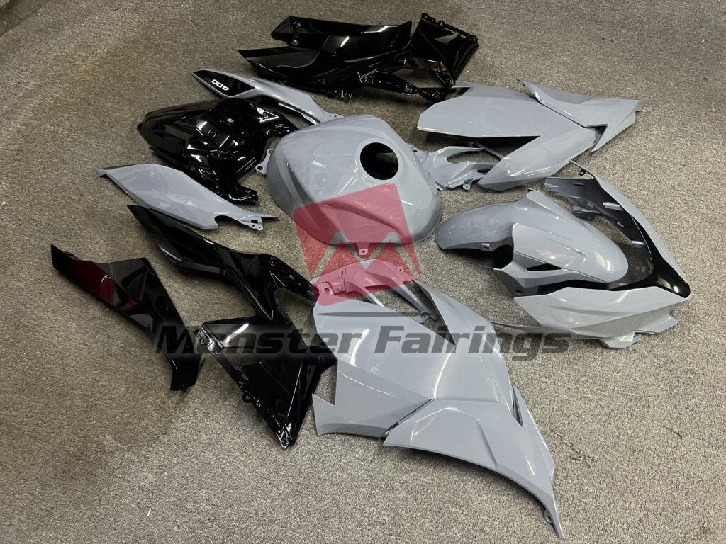 Kawasaki Ninja 400 custom ABS fairings 2018 - 2024 in Nardo Gray - durable replacement kit, Monster Fairings