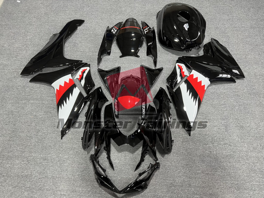 Suzuki GSXR 600 - 750 2011 - 2025 Black Shark ABS fairings - custom motorcycle bodywork kit by Monster Fairings