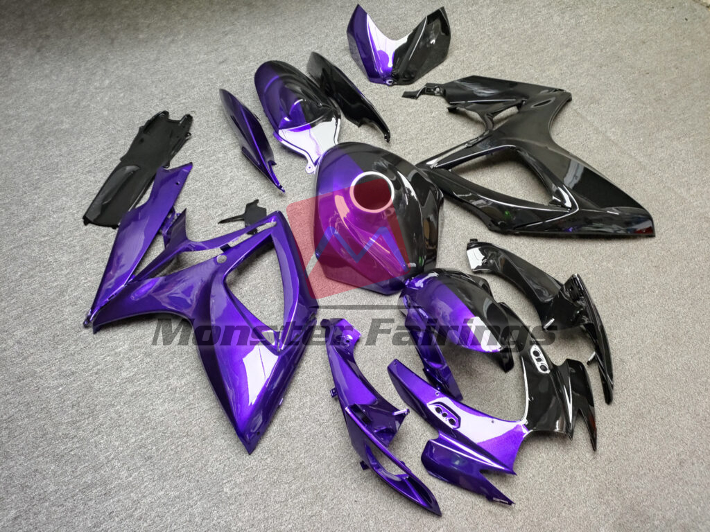 Gloss Purple & Black Split ABS fairings for Suzuki GSXR 600 - 750 2006 - 2007 - premium OEM fit kit by Monster Fairings