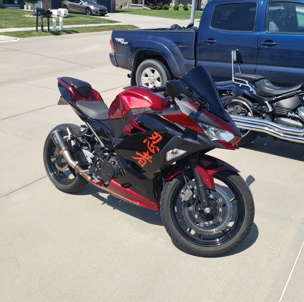 Monster Fairings ABS fairing kit for Kawasaki Ninja 400 2018 - 2024 - Gloss Deep Red & Black, precise OEM fit