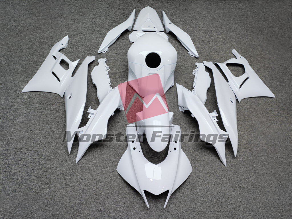 Yamaha R3 2019 - 2021 Gloss White ABS fairings - custom motorcycle bodywork kit by Monster Fairings