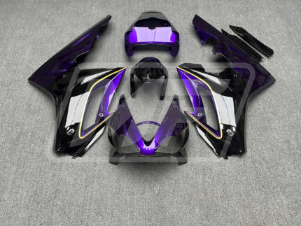Triumph Daytona 675 2006-2008 Gloss Black & Purple with Gold ABS Fairings | Monster Fairings