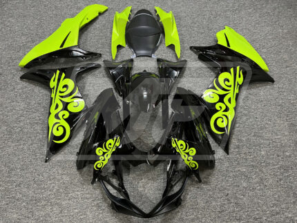 Suzuki GSXR 600-750 2011-2025 Gloss Black and Lime Green ABS Fairings | Monster Fairings