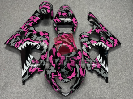 Suzuki GSXR 600 - 750 2004 - 2005 Pink Camo Shark ABS fairings - custom motorcycle bodywork kit by Monster Fairings