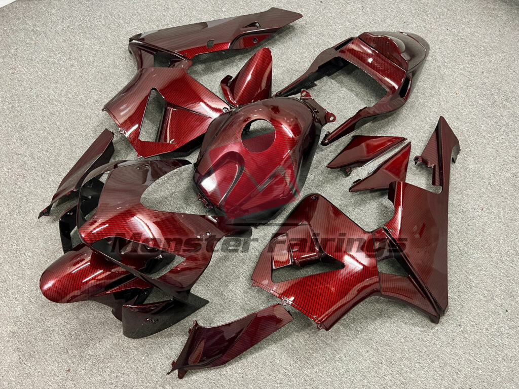 Gloss Red Carbon Fiber Style ABS fairings for Honda CBR600RR 2003 - 2004 - premium OEM fit kit by Monster Fairings
