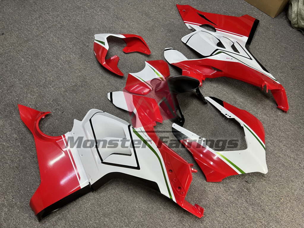 Gloss Red & White with Black ABS fairings for Ducati Panigale V4/V4S 2020 - 2021 - premium OEM fit kit by Monster Fairings