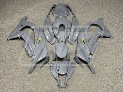 Kawasaki ZX10R 2011-2015 Nardo Grey with Green ABS Fairings | Monster Fairings