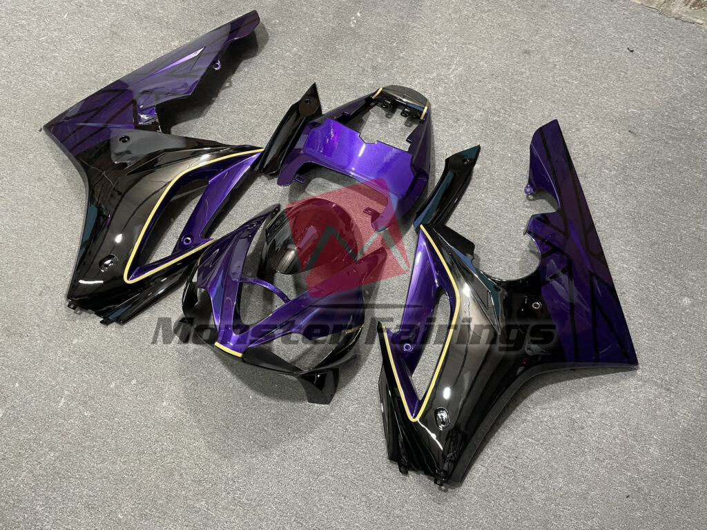 Gloss Black & Purple with Gold ABS fairings for Triumph Daytona 675 2006 - 2008 - premium OEM fit kit by Monster Fairings