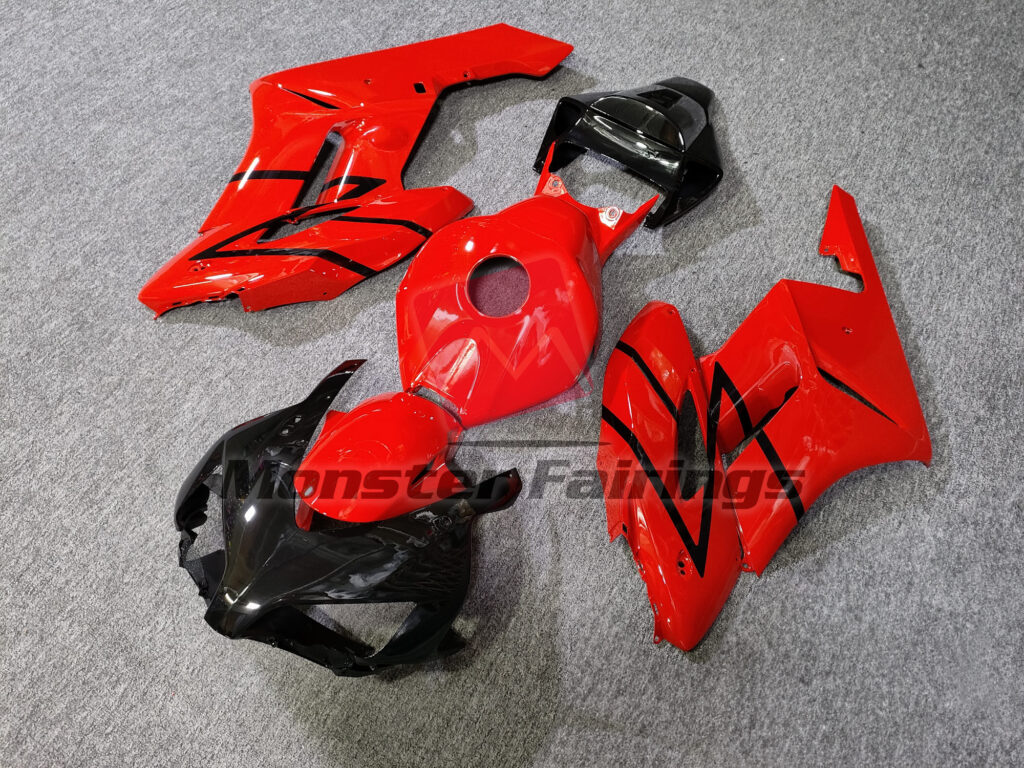 2004 - 2005 Honda CBR1000RR Red and Black Fireblade fairing set - ABS injection, custom painted by Monster Fairings
