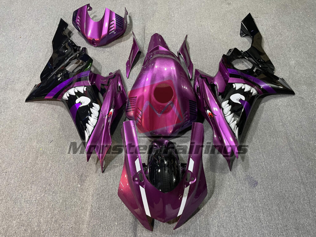 Yamaha R6 2017 - 2022 Purple Shark ABS fairings - custom motorcycle bodywork kit by Monster Fairings