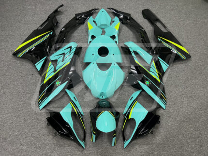 (IN STOCK) BMW S1000RR 2015-2016 Gloss Aqua & Black with High Vis Yellow ABS Fairings | Monster Fairings