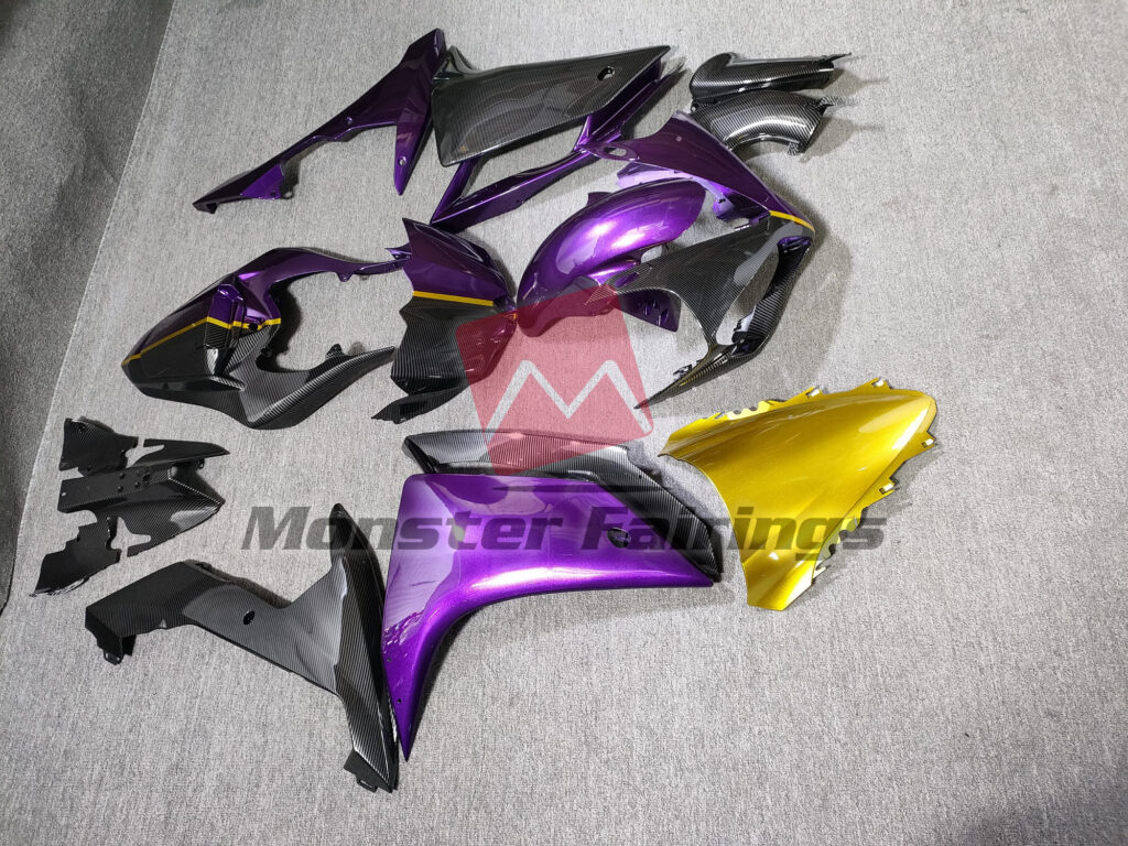 2007 - 2008 Yamaha R1 Pearl Purple Carbon Fiber Style fairing set - ABS injection, custom painted by Monster Fairings