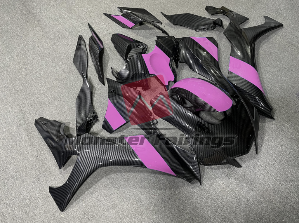Carbon Fiber Style Pink ABS fairings for Yamaha R1 2020 - 2025 - premium OEM fit kit by Monster Fairings