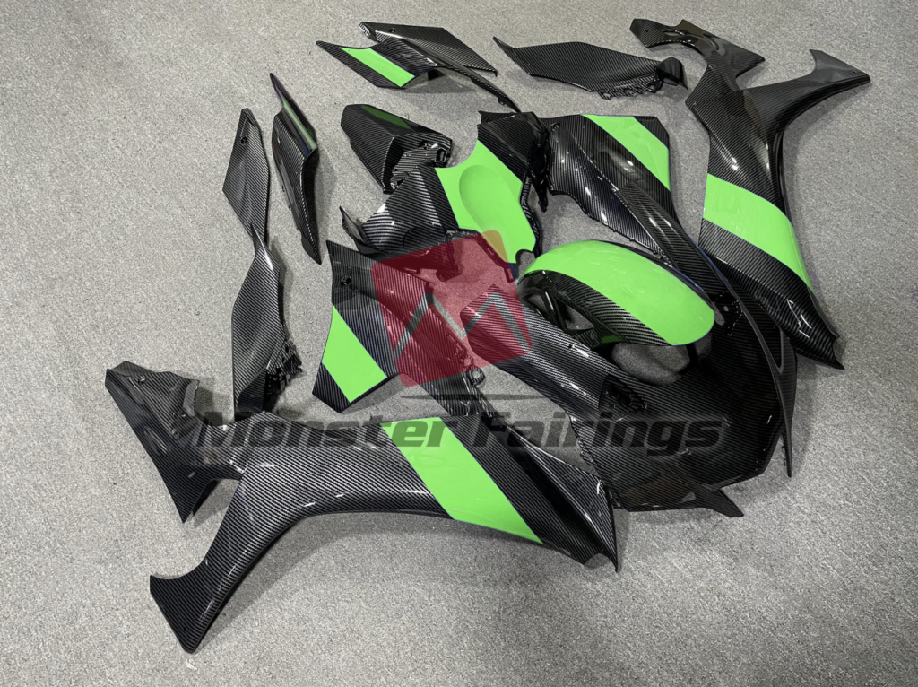 Carbon Fiber Style Green ABS fairings for Yamaha R1 2020 - 2025 - premium OEM fit kit by Monster Fairings