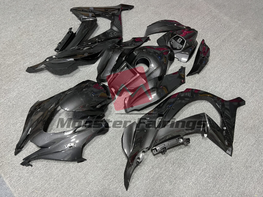 Gloss Carbon Fiber Style ABS fairings for Kawasaki ZX - 10R 2016 - 2020 - premium OEM fit kit by Monster Fairings