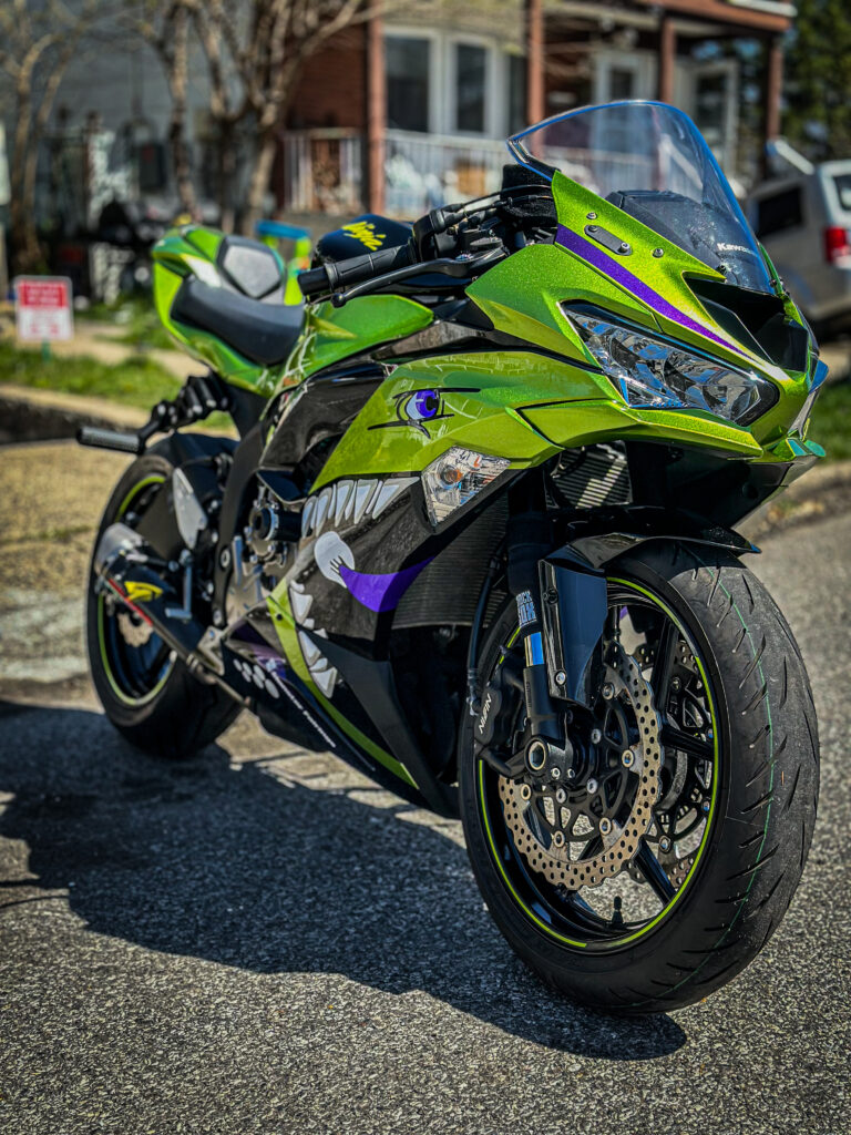 Monster Fairings ABS fairing kit for Kawasaki ZX6R 2019 - 2023 - Gloss Green & Black Rossi Shark, precise OEM fit