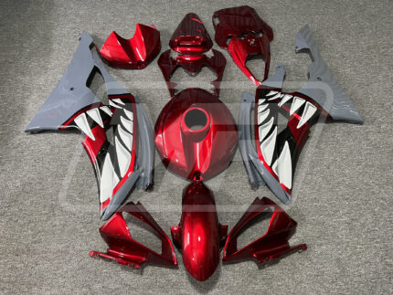 Yamaha R6 2008-2016 Gloss Candy Red & Nardo Gray Shark ABS Fairings | Monster Fairings