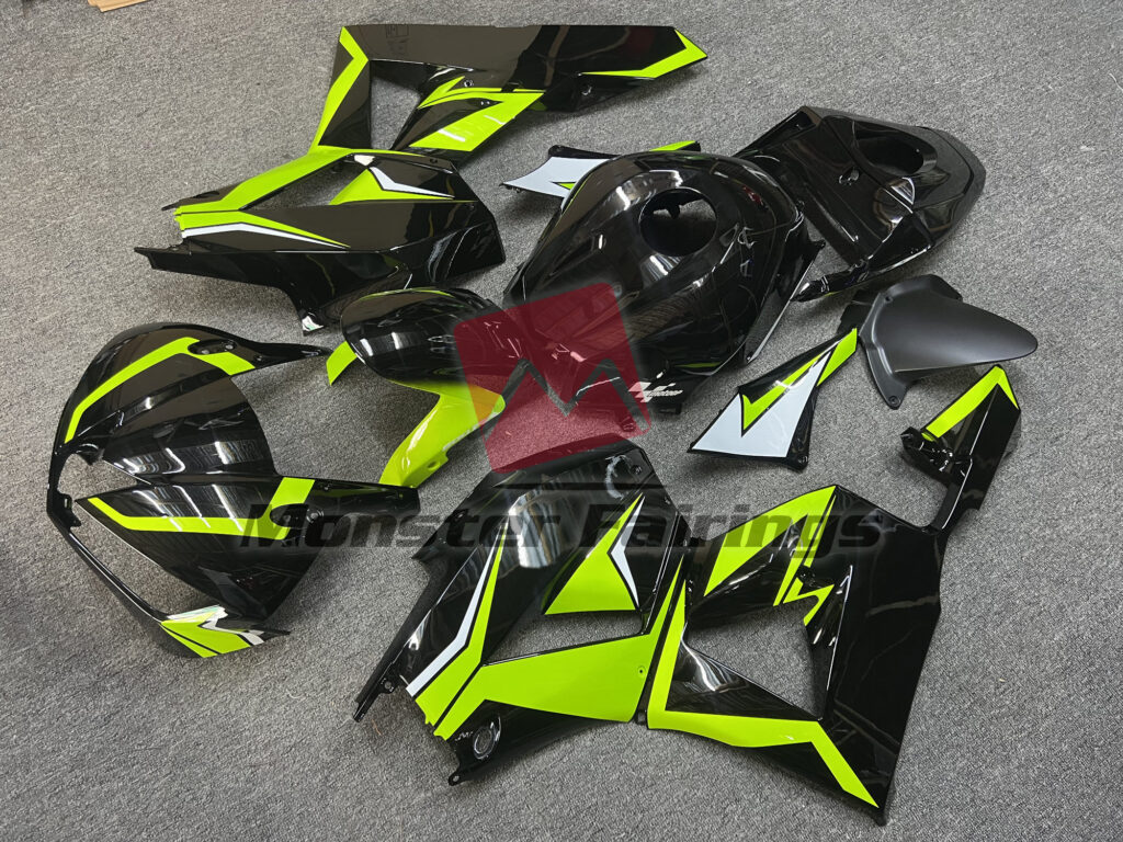 Honda CBR600RR custom ABS fairings 2013 - 2025 in Gloss Lime Green Black - durable replacement kit, Monster Fairings