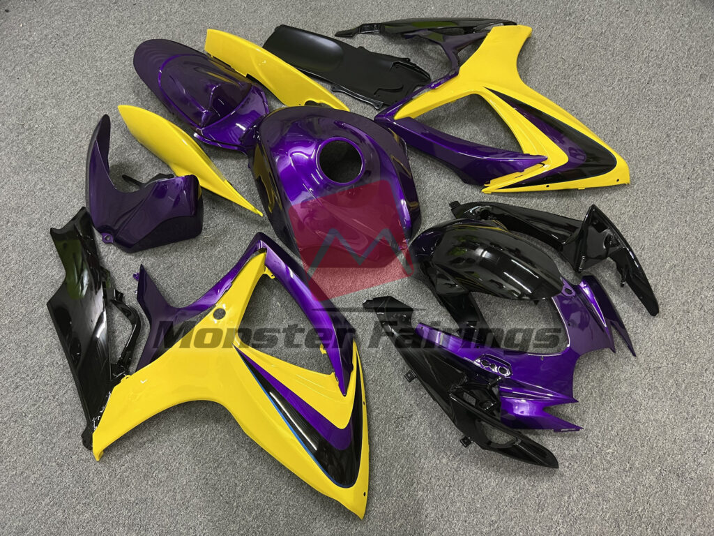 Gloss Purple Yellow ABS fairings for Suzuki GSXR 600 - 750 2006 - 2007 - premium OEM fit kit by Monster Fairings