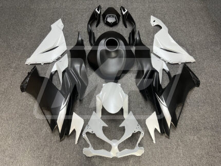 Kawasaki ZX6R 2019-2023 Matte Black & White ABS Fairings | Monster Fairings