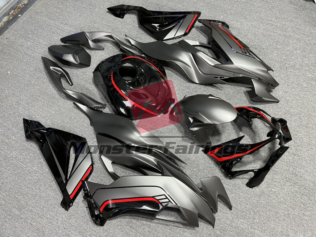 Matte Steel Gray and Black ABS fairings for Kawasaki ZX6R 2019 - 2023 - premium OEM fit kit by Monster Fairings