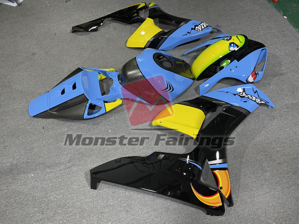 2006 - 2007 Honda CBR1000RR Gloss Light Blue & Black Shark fairing set - ABS injection, custom painted by Monster Fairings