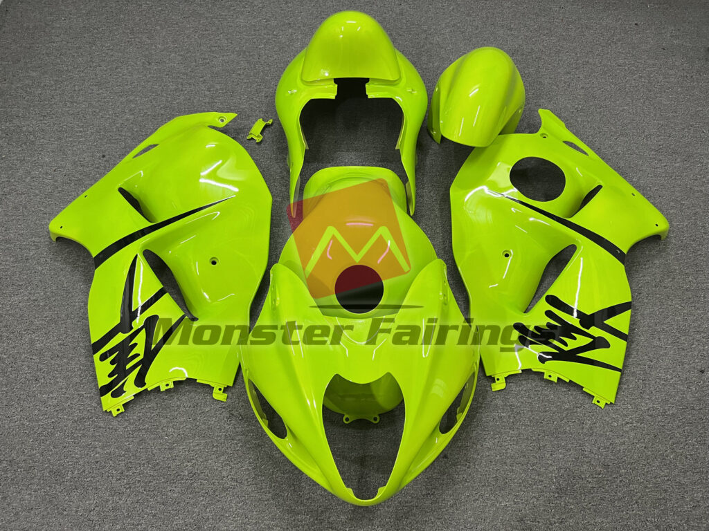 Suzuki GSXR 1300 1997 - 2007 Glossy Lime Green ABS fairings - custom motorcycle bodywork kit by Monster Fairings