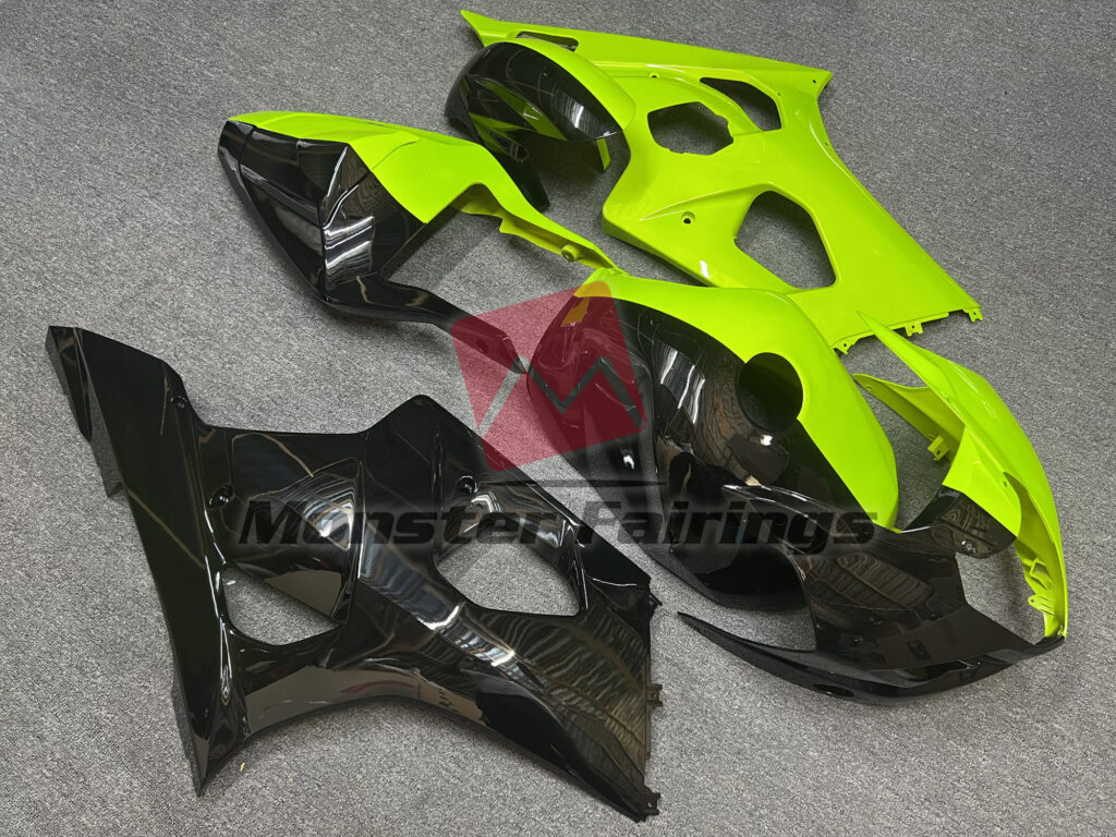 Gloss Lime Green & Black Split ABS fairings for Suzuki GSXR 1000 2003 - 2004 - premium OEM fit kit by Monster Fairings