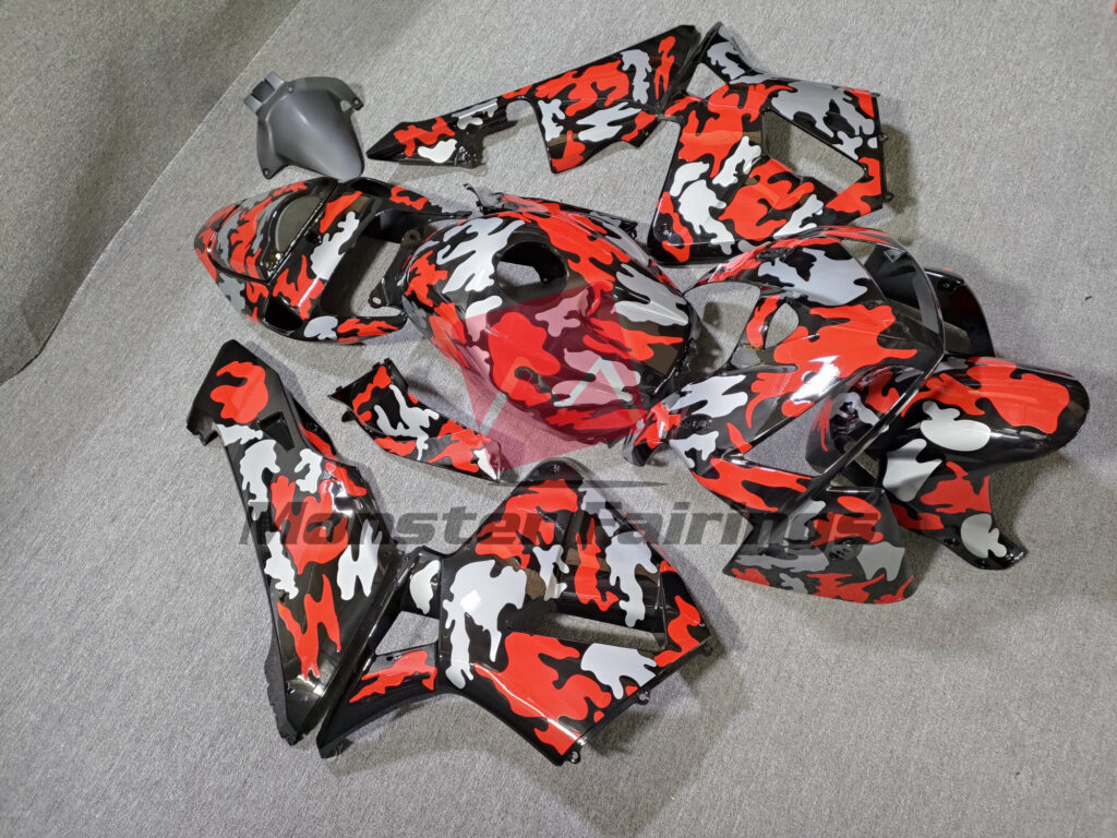 Gloss Red Camo ABS fairings for Honda CBR600RR 2005 - 2006 - premium OEM fit kit by Monster Fairings
