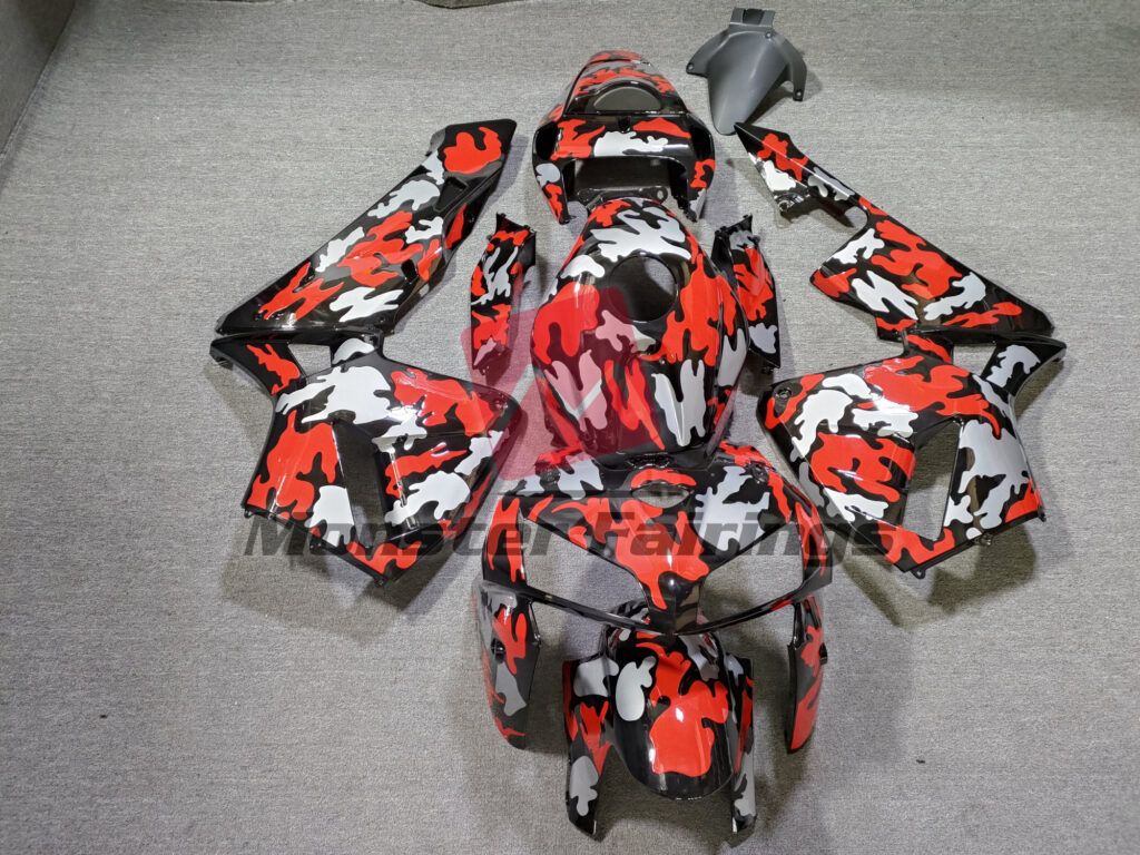 Honda CBR600RR 2005 - 2006 Gloss Red Camo ABS fairings - custom motorcycle bodywork kit by Monster Fairings