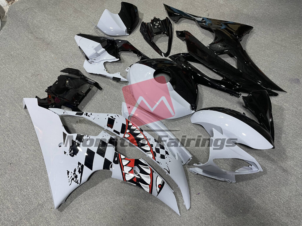 Gloss Black & Nardo Gray Shark Split ABS fairings for Yamaha R6 2008 - 2016 - premium OEM fit kit by Monster Fairings