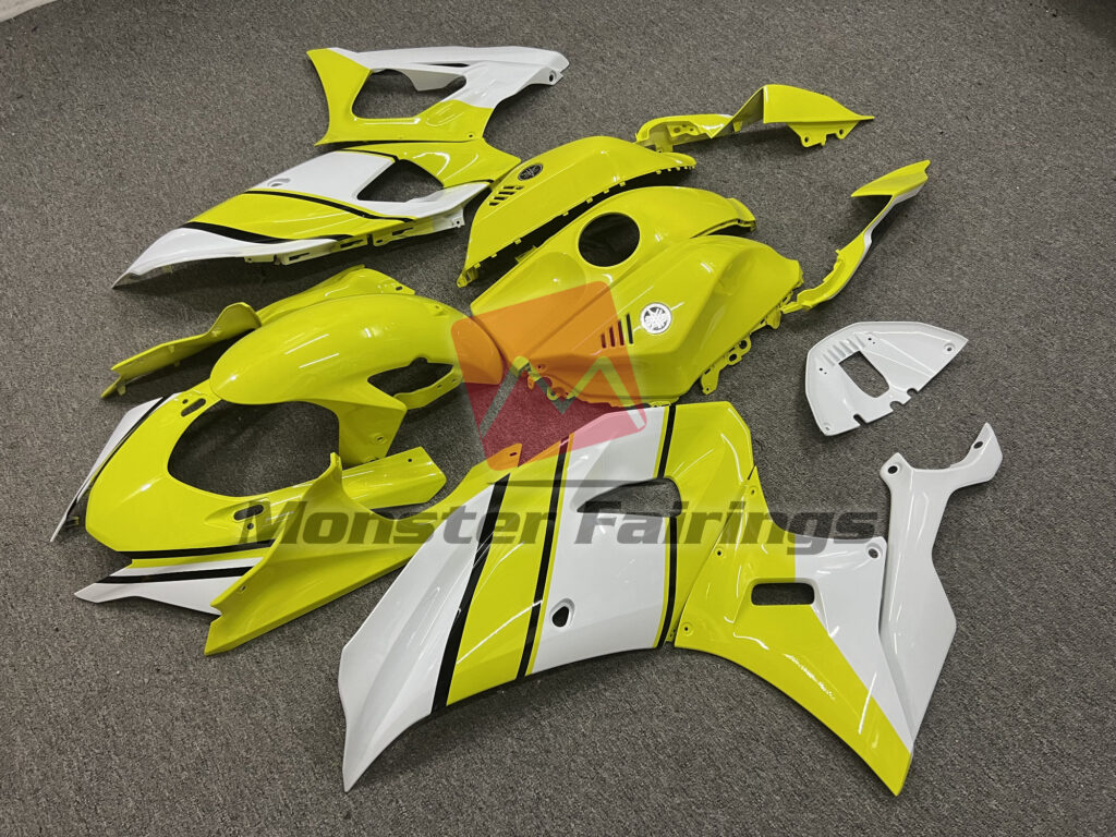 Yellow White ABS fairings for Yamaha R7 2021 - 2025 - premium OEM fit kit by Monster Fairings