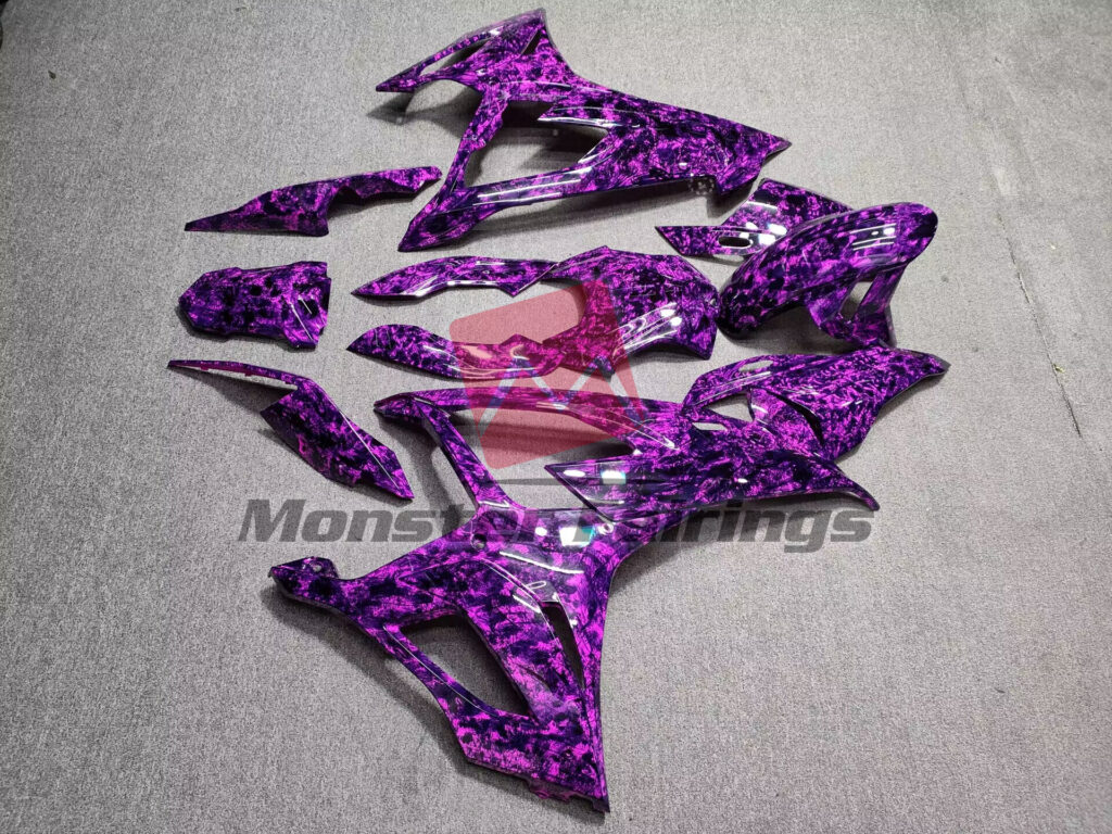 2019 - 2022 BMW S1000RR Dirty Hot Pink fairing set - ABS injection, custom painted by Monster Fairings